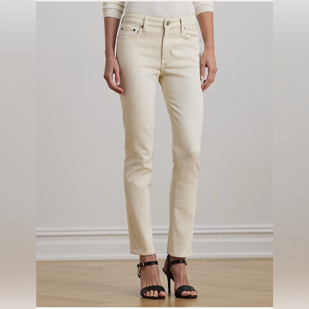 Lauren Ralph Lauren Off-White Straight Leg Jeans